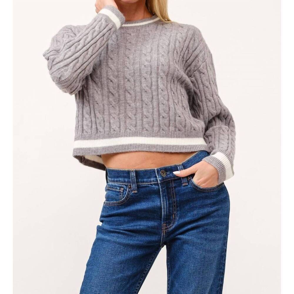 NEW CIELO houston cropped sweater in grey